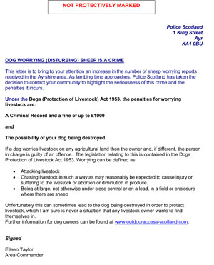 DOG WORRYING (DISTURBING) SHEEP IS A CRIME