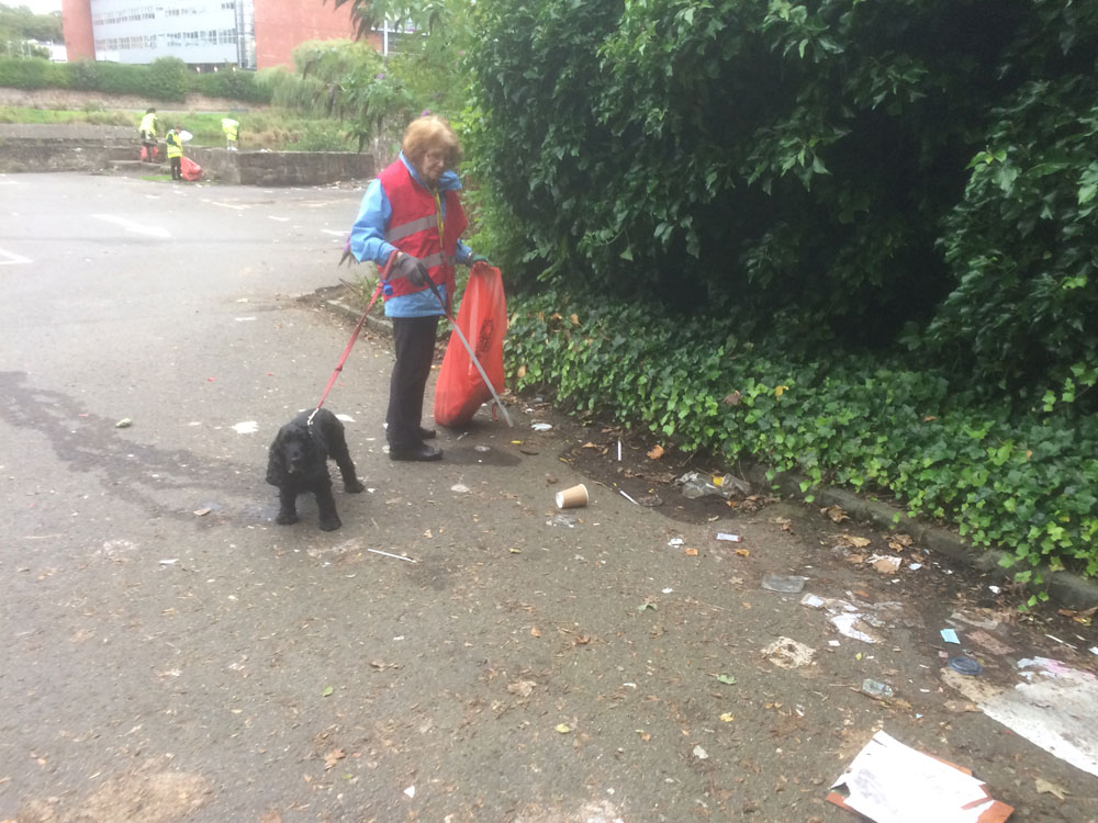 Completing the August litter pick at Mill Brae