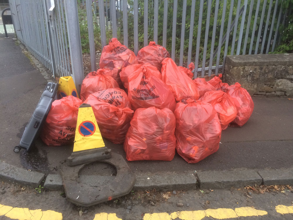 Completing the August litter pick at Mill Brae