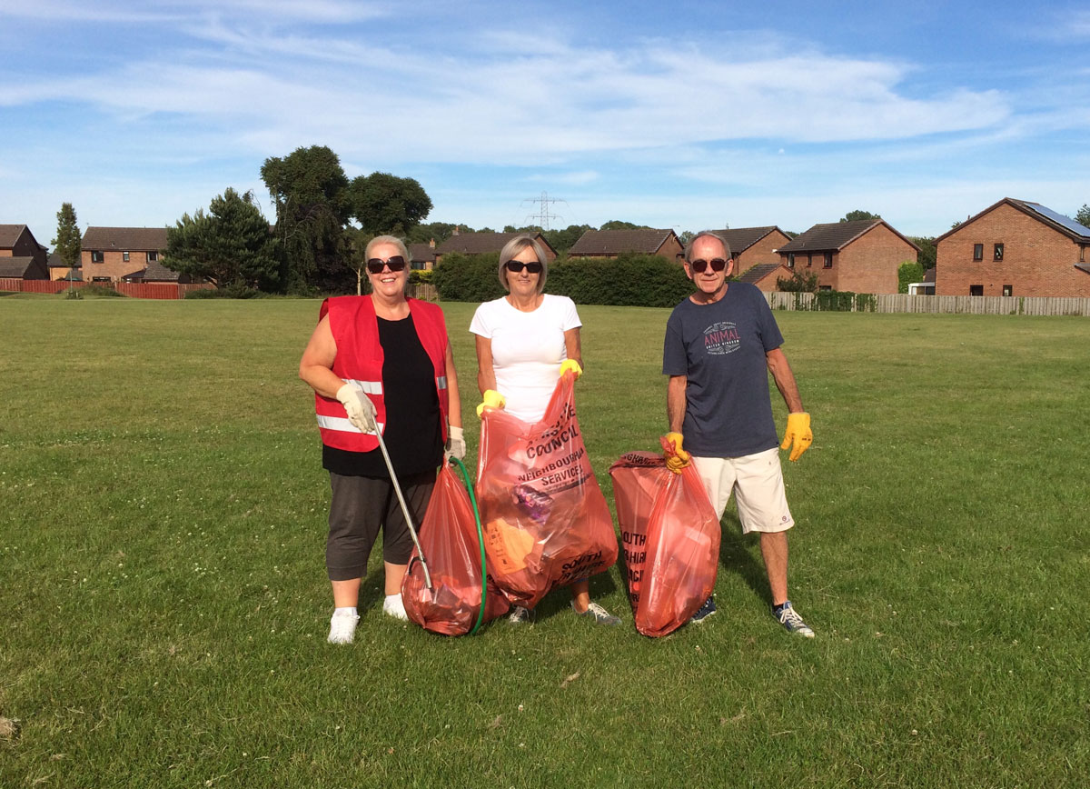 Completing the June litter pick at Overmills