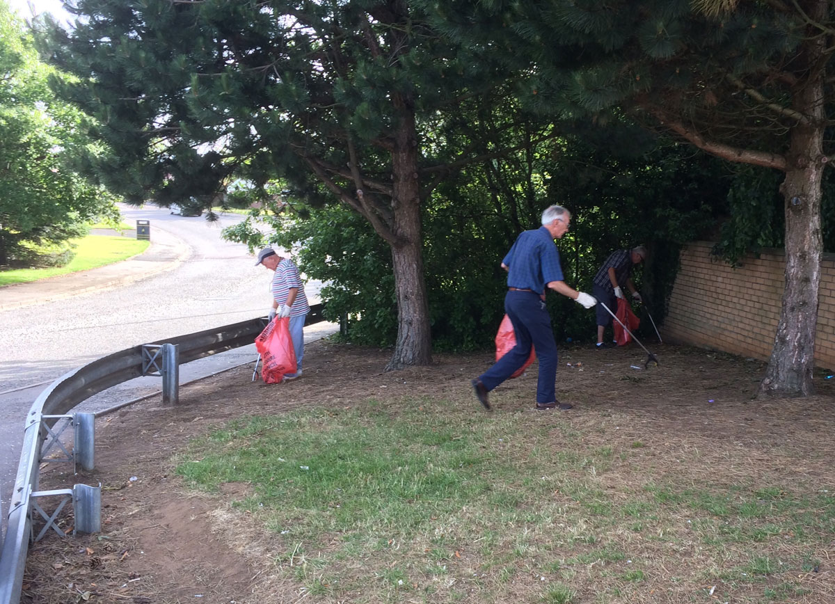 Completing the June litter pick at Overmills